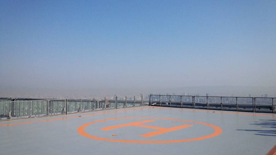 The rooftop helipad visited on the Heliport tour