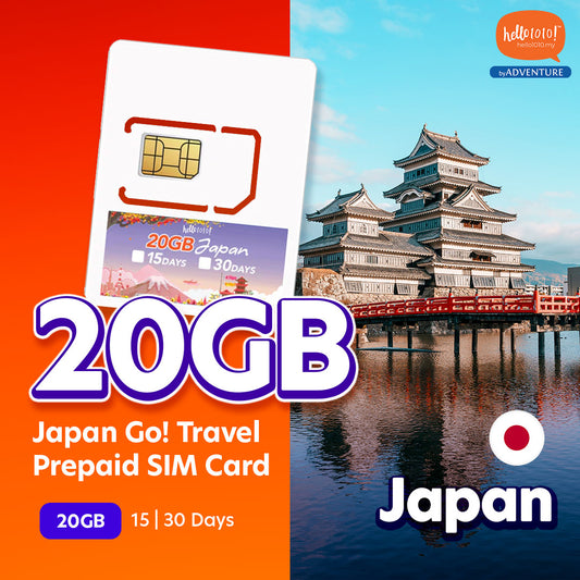 Japan Go! 20GB Travel Prepaid SIM Card