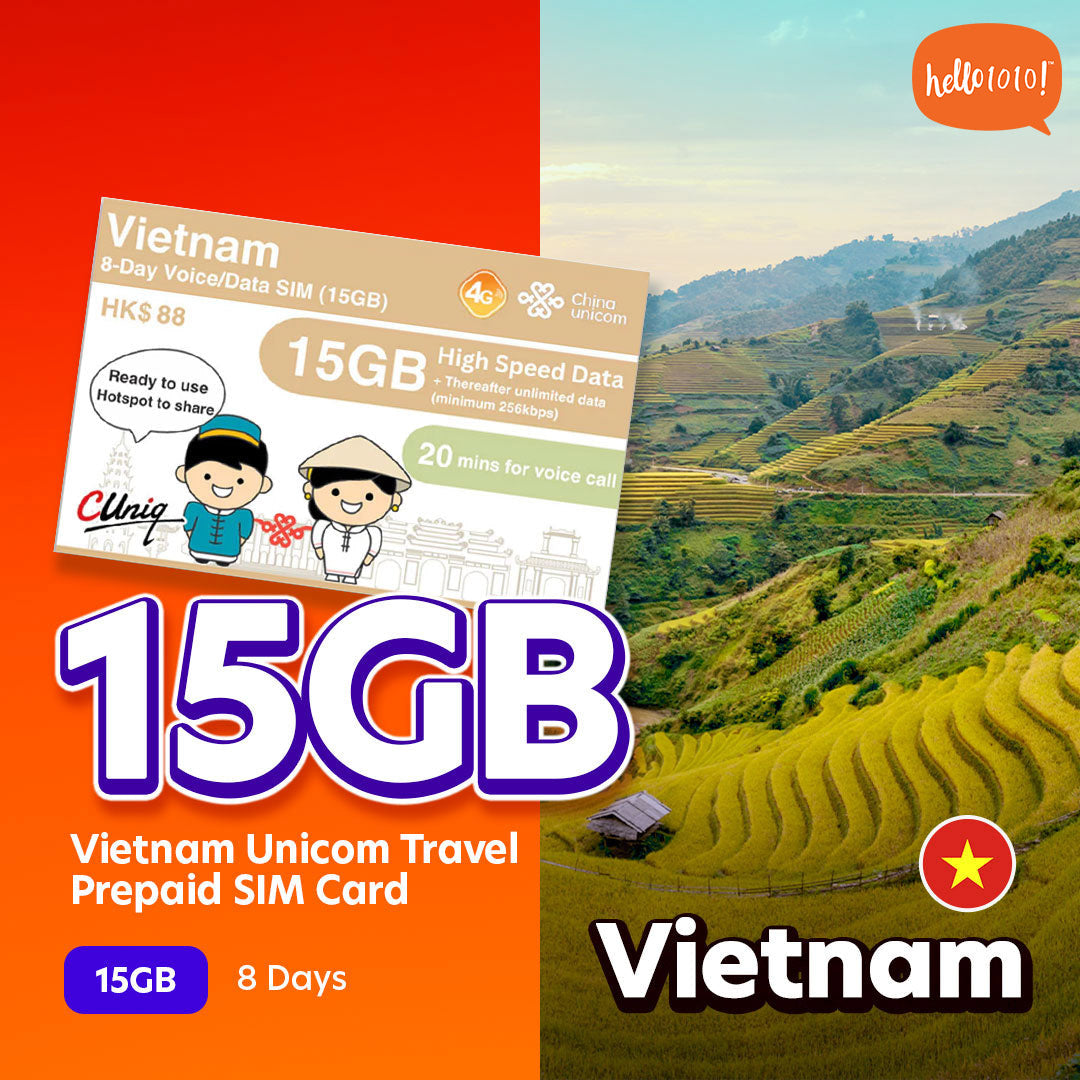 Vietnam Unicom Travel Prepaid SIM Card