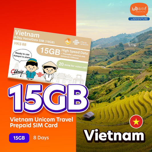 Vietnam Unicom Travel Prepaid SIM Card