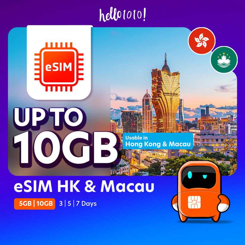 eSIM Hong Kong and Macau – Hello1010 Travel SIM