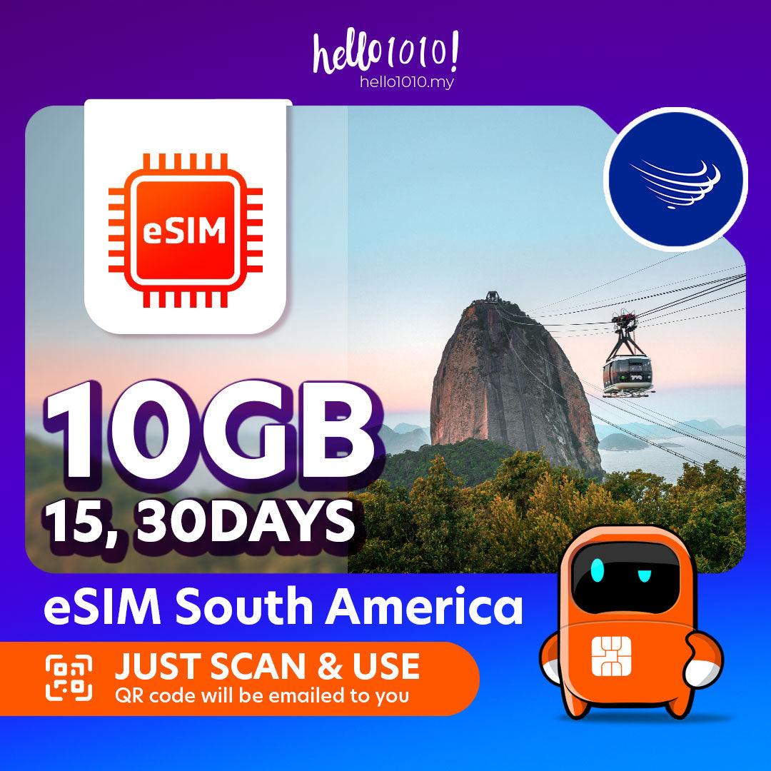 eSIM South America – Hello1010 Travel eSIM & SIM
