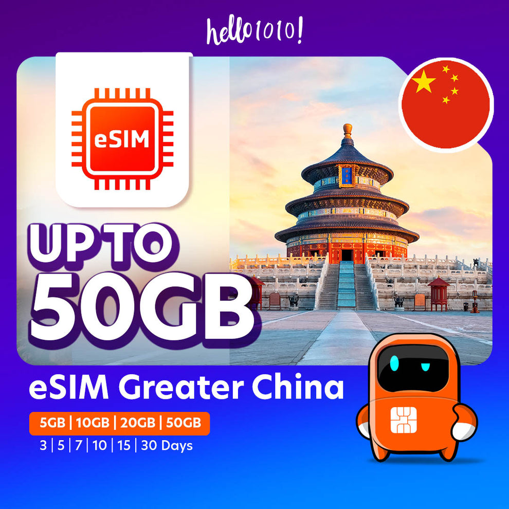 Hello1010 中国 eSIM Greater China