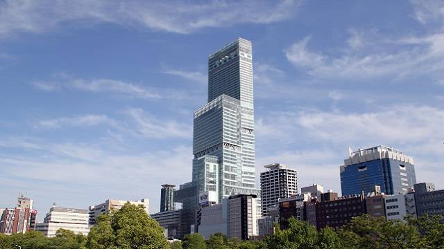 The Abeno Harukas tower rising above the Osaka skyline
