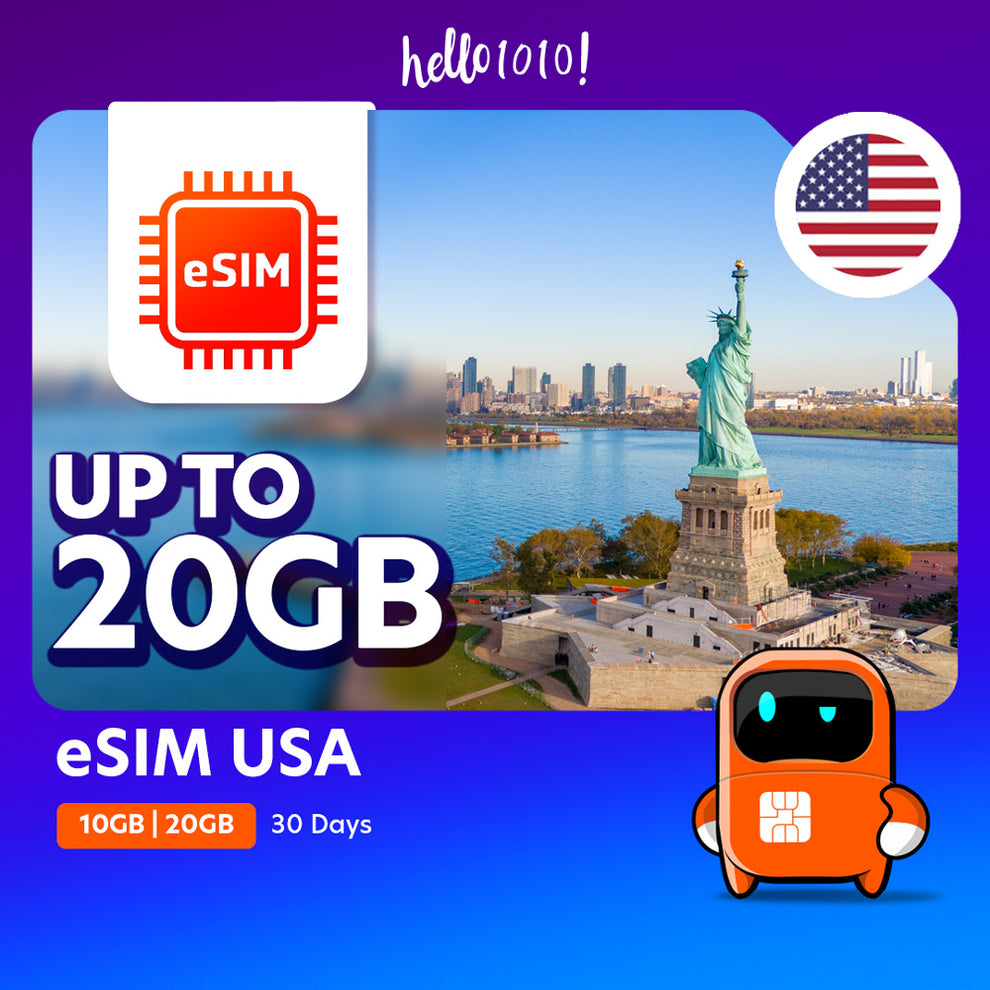 Hello1010 美国 eSIM 2026 推荐,T-Mobile AT&T Verizon 三网覆盖