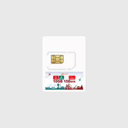 La tarjeta SIM prepago de viaje Hong Kong y Macao sobre un fondo liso, con su soporte impreso donde se indican 10GB y 15 días.